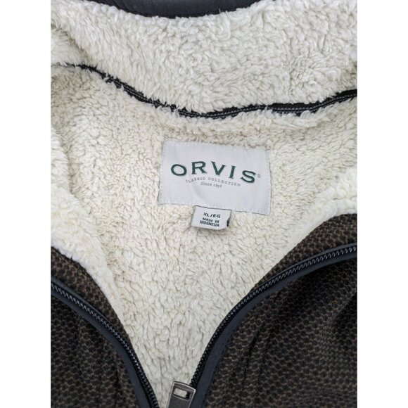 Orvis Sweater Mens Extra Large Brown Pullover 1/4 Quarter Zip Preppy XL - Picture 6 of 8